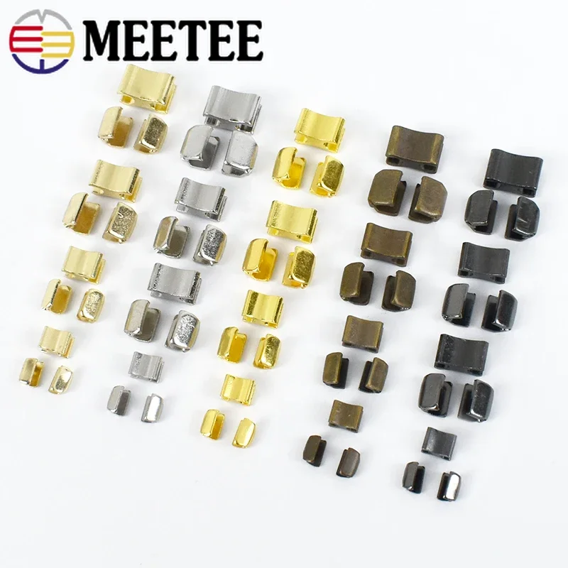 Meetee 10/20Sets Metal Zipper Stopper for 3#/5#/8#/10# Zip U Code Non-slip Zippers Upper Stop Tail Clip Buckle Zips Repair Kit - Image 3