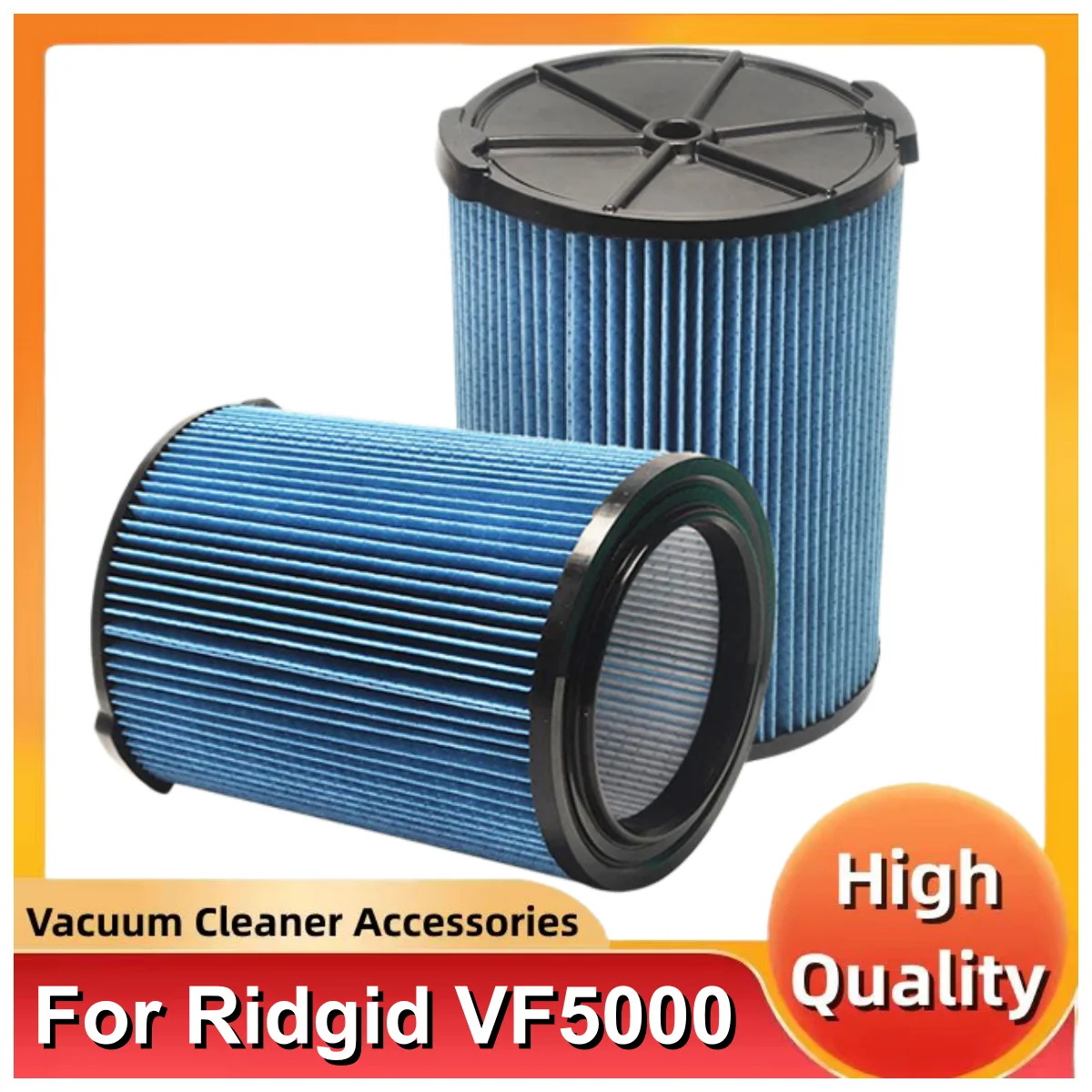 Filtro para Aspirador de Pó Ridgid VF5000, Filtro de Papel Plissado de 3 Camadas para Aspirador de Pó Úmido/Seco, Peças para Aspirador de Pó