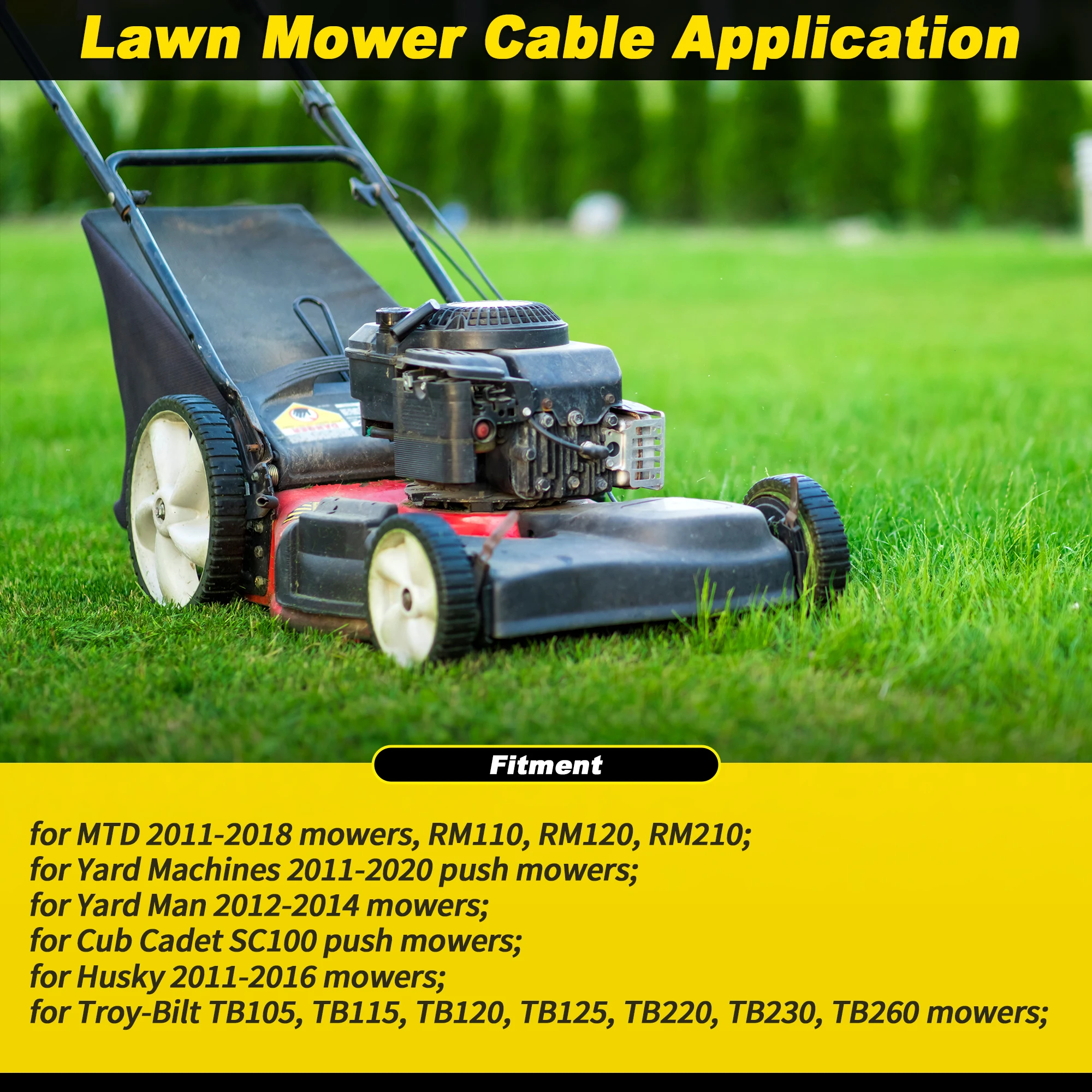UXCELL No.946-04703A Lawn Mower Control Cable for Troy-Bilt TB105/TB115/TB120/TB125