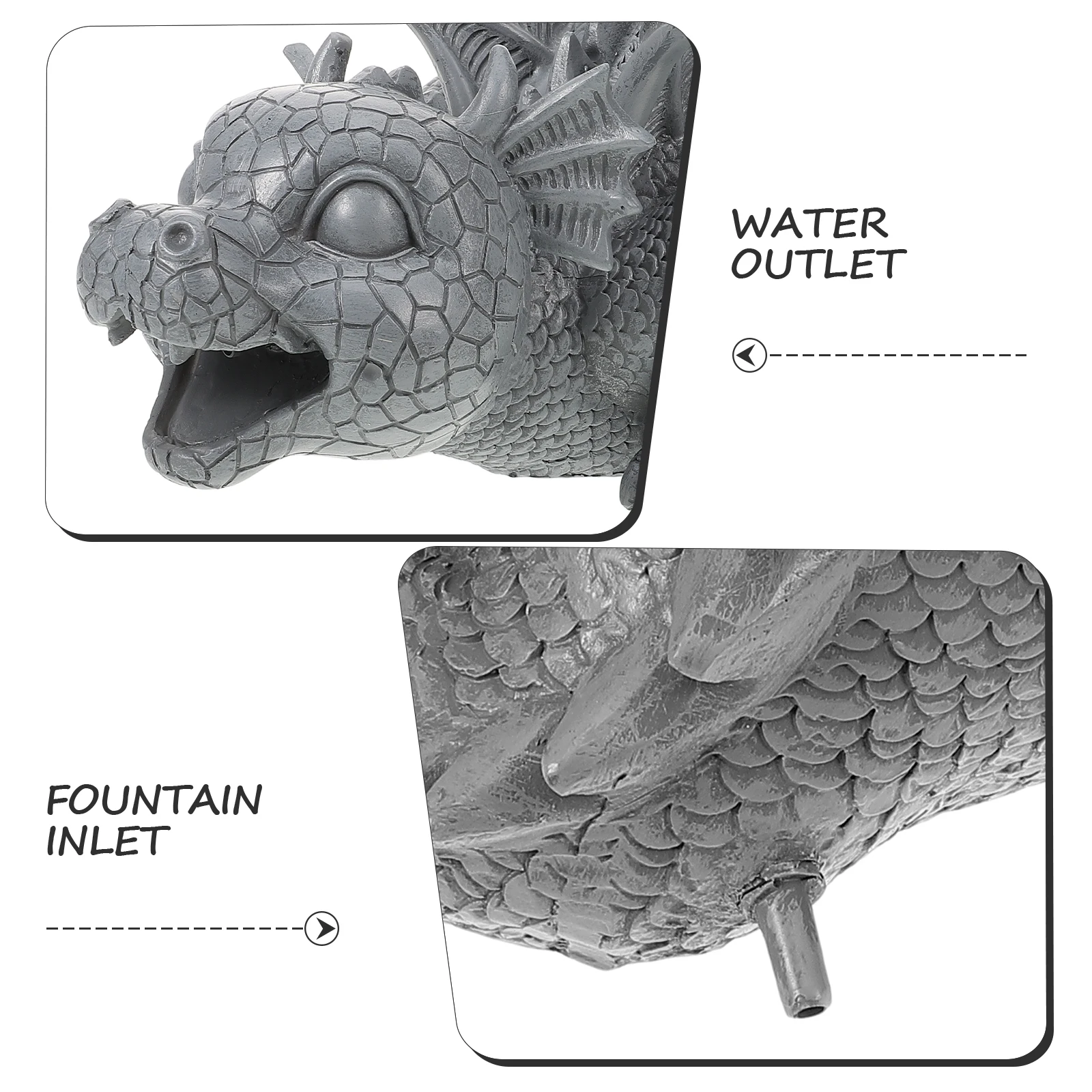 

Cute Fountain Table Decorative Figurine Dragon Ornament Sculpture Garden Decor Outdoor Statue Western Dragon