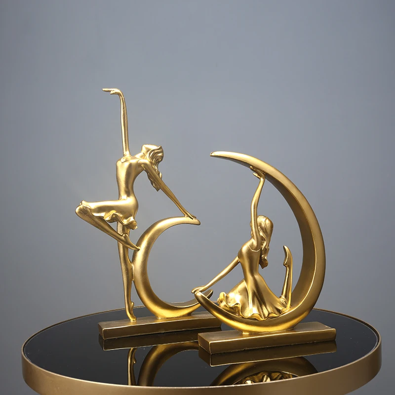 European-style Dancing Sculpture Store Decoration Abstract Ballet Figurine Birthday Decor
