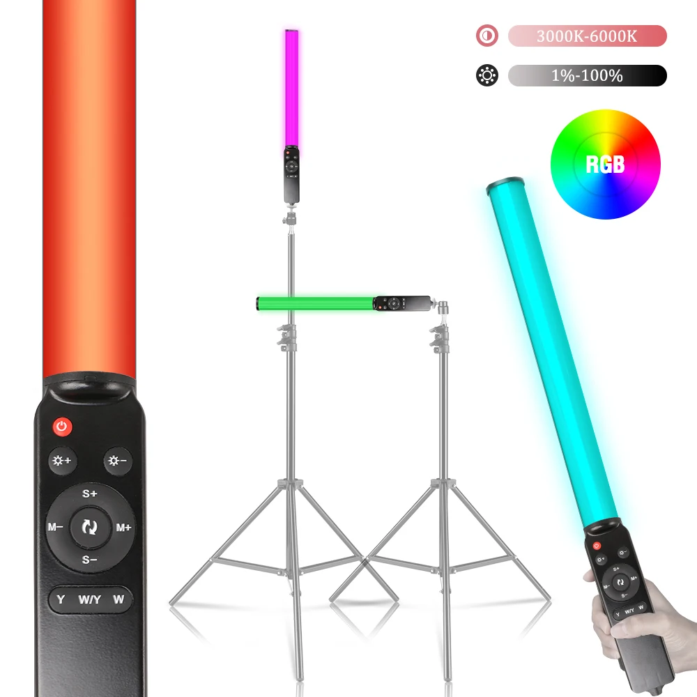 SH RGB Handheld Colorful Light Wand 6000K LED Flash Light Speedlight Photographic Lighting Lamp For Tiktok Youtube