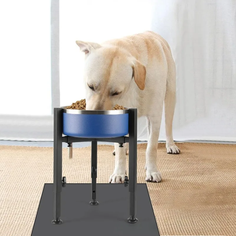 Height Adjustable Dog Bowl Stand Metal Tall Dog Food Stand Large Dogs Adjustable Width Metal Elevated Dog Bowls(Excluding Bowls)