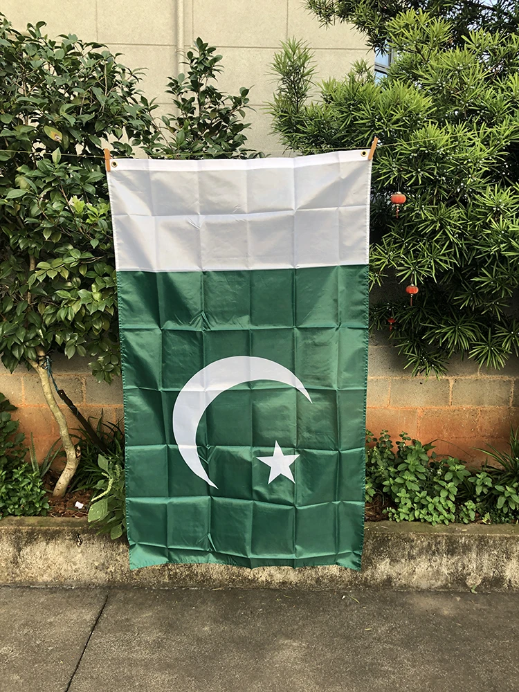 Z-ONE FLAG Pakistan flag 3x5 Feet   90x150cm polyester hanging Super Poly football FLAG Indoor Outdoor Polyester Flag