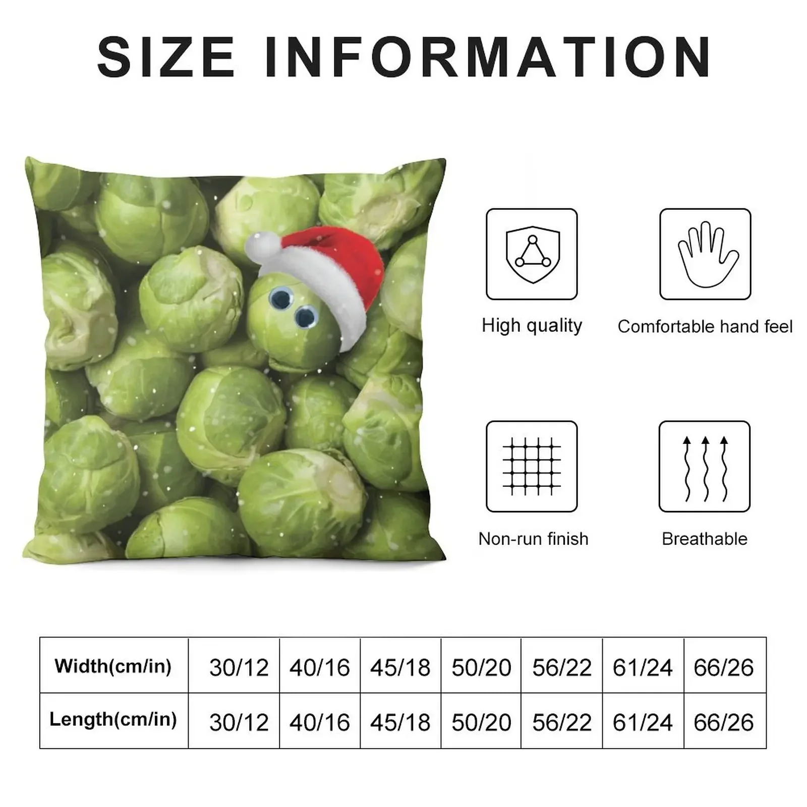 Christmas Sprout With Santa Hat Print Throw Pillow Cushions Marble Cushion Cover pillow