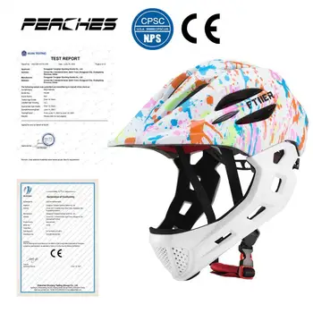 Kids full face helmet USB light detachable children bicycle safety balance bike helmet cycling equipment 2025