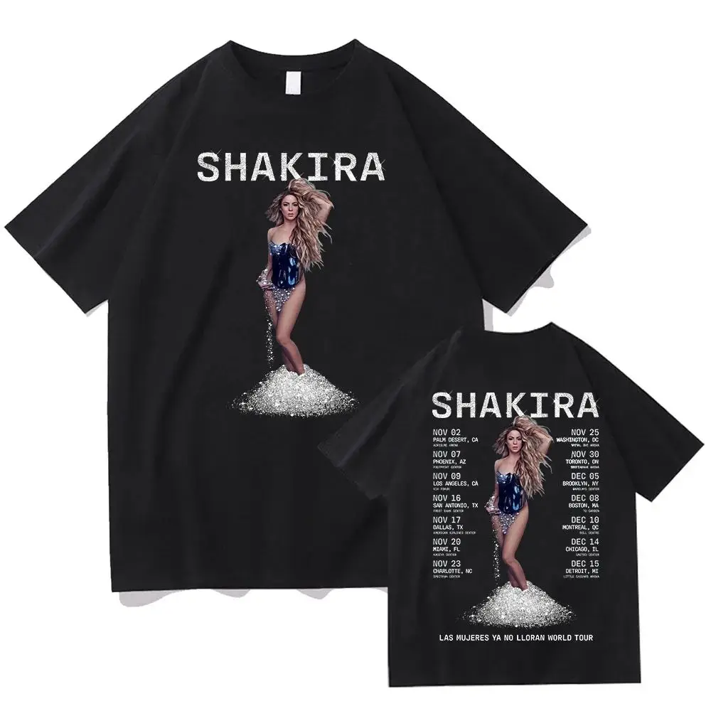 Shakira Las Mujeres Ya No Lloran 2024 World Tour T-Shirt Shakira Fan Tee-shirt Fashion New Pattern Women/Men Pure Cotton Tshirts