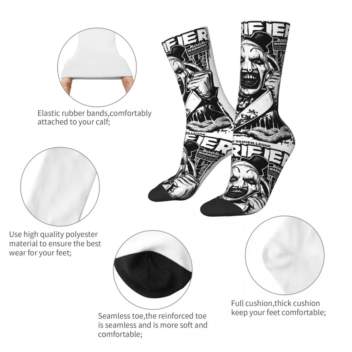 Terrifier Horror Film (7) Unisex Winter Socks Warm Happy Socks street style Crazy Sock