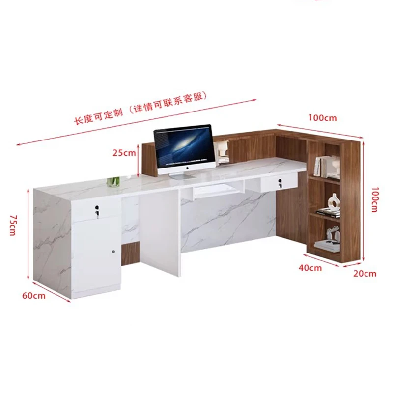 customized Creative Reception Desk Elegant Luxury Italian Style Reception Desks Classic Versatile Theke Empfang Office Furniture