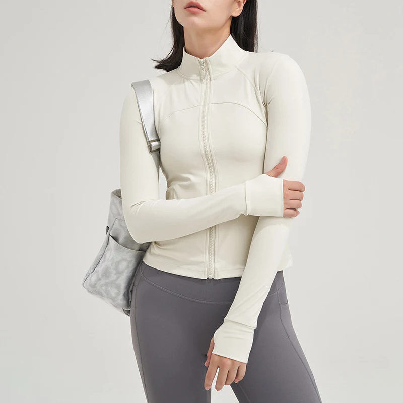 

Women Zip up Stand Neck Jacket Full Zip Yoga Running Jackets Women Zip Lightweight Athletic Jacket Activewear Jumper