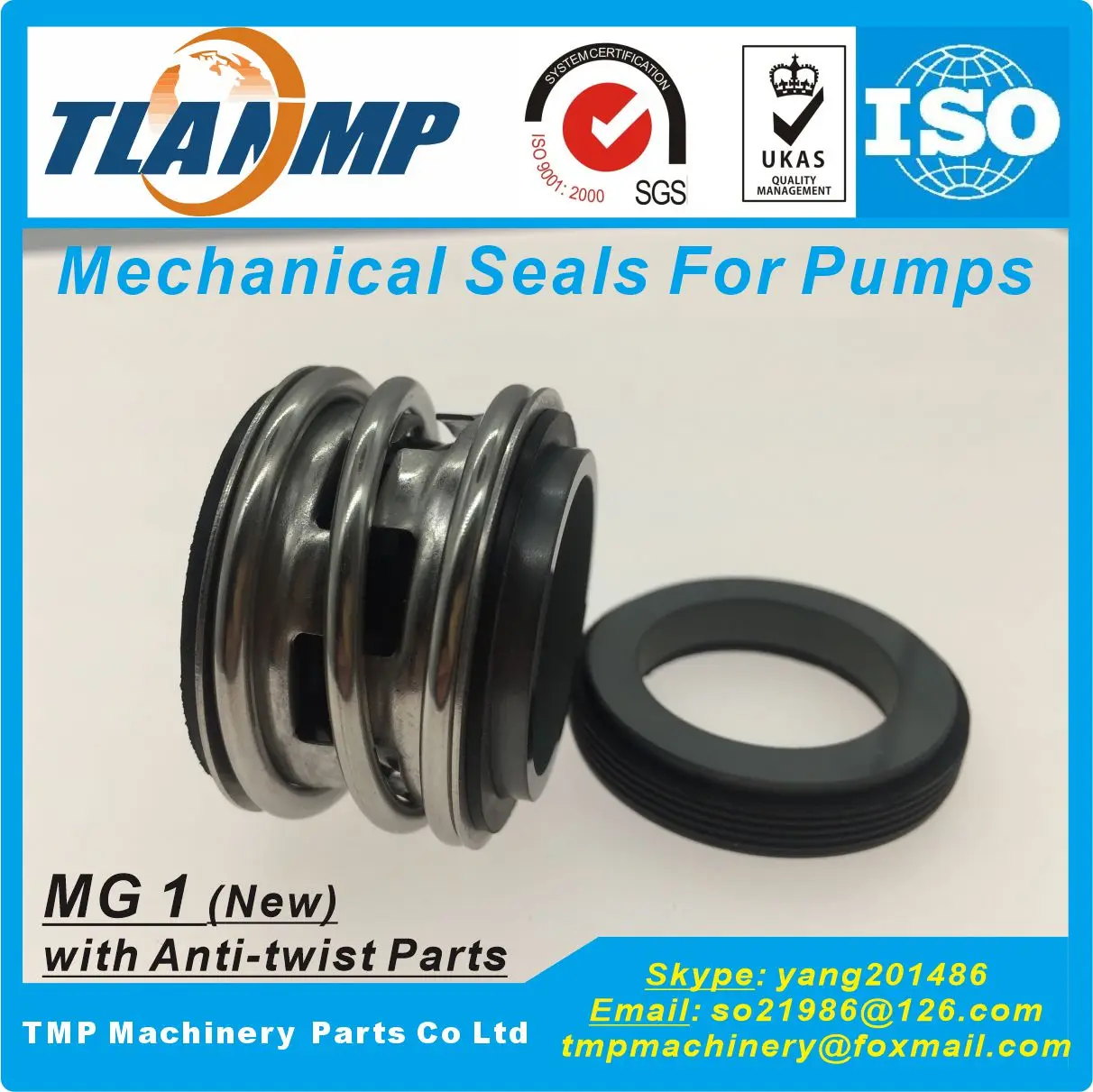 MG1/50/55/60/65/70/75/80/85/90/95/100-G60 (New Structure) MG1 Mechanical Seals with Anti-twist Metal parts