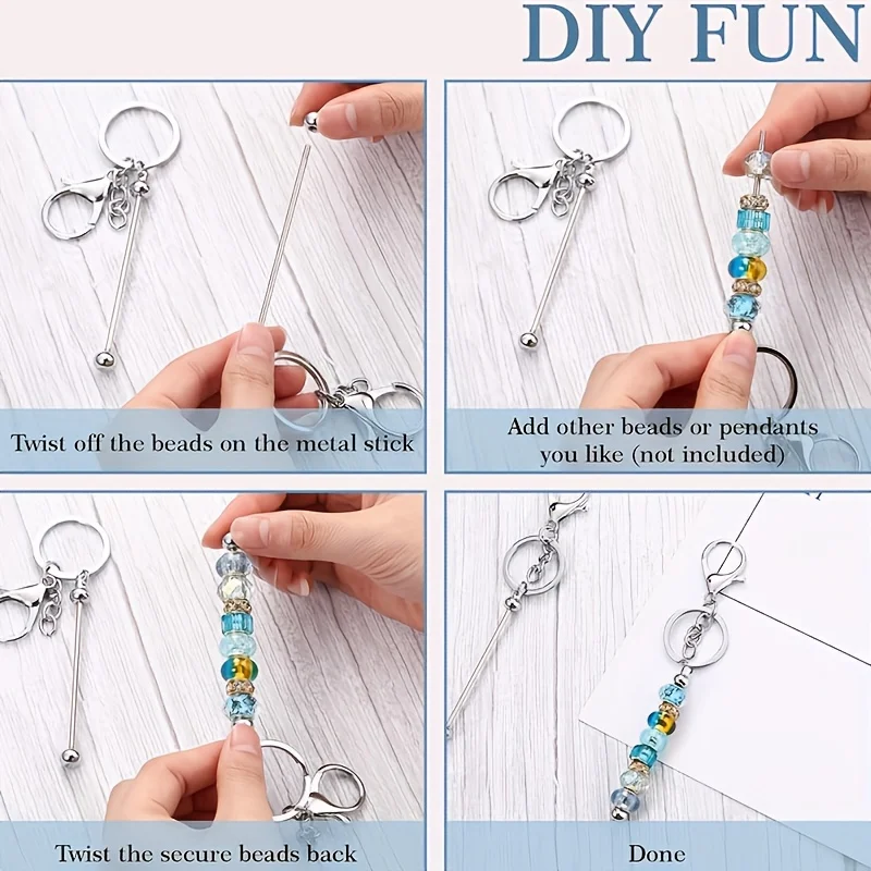 36PCS Keychain Strip Batch Beads Pendant Making Additions Backpack Decor Creative Gift Wholesale Durable Hardware Craft Supplies - view 5