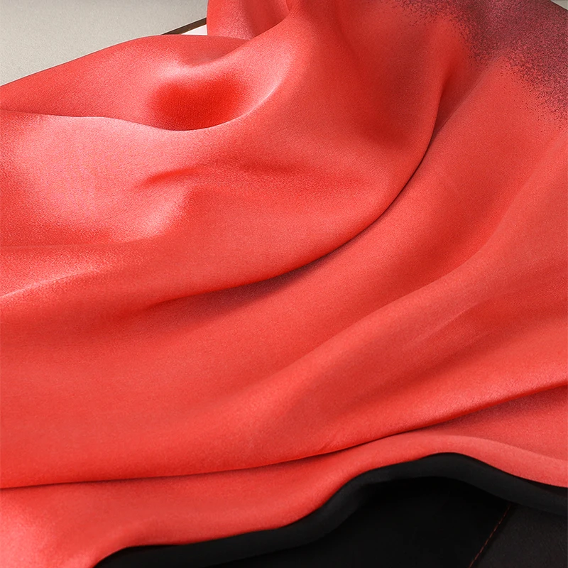 Luxus Farbverlauf Seiden schal Frauen Marke solide Femme Schals Wraps Bandana Kopf Foulard Mode Dame Hijab Hochzeit Poncho – Detail 25