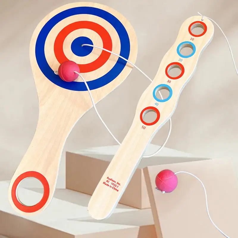 Bounce Back Paddle Rebound Ball Game Paddle Paddle Ball Rackets Hand Eye Coordination Paddle Ball Beach Game Sensory Rebound