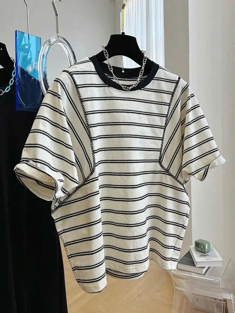 جرافيك تي شيرت قطن نصف كم Op فضفاض الخفافيش شريط قصير قمصان عادية قميص الصيف قميص أسود Y2k Ees #1