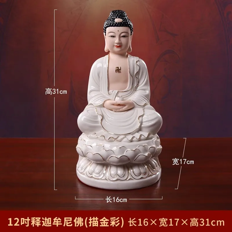 Keramisch Boeddhabeeld Guanyin Bodhisattva Ksitigarbha Bodhisattva Shakyamuni Buddha Maitreya Huisaanbod Van Boeddhabeelden