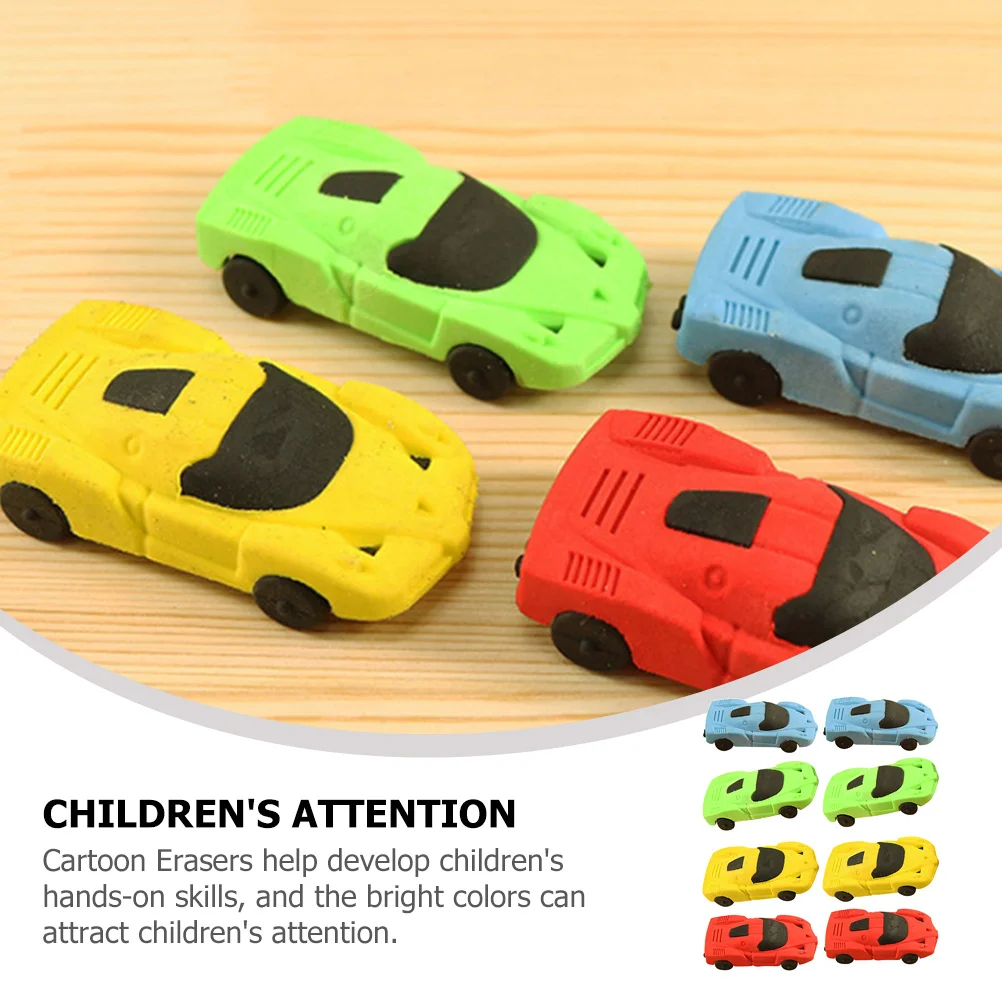 36개 자동차 모양 지우개 만화 교실 보상 파티 선물 학교 용품 귀여운 학생용 지우개 학교 상품 지우개