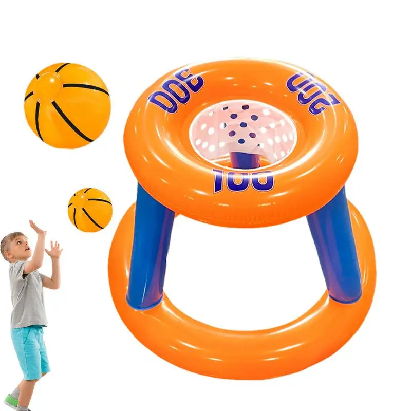 Conjunto de cesta de basquete para piscina, brinquedos para piscina, cesta flutuante com bola, portátil, dobrável, jogos de piscina para crianças e adolescentes