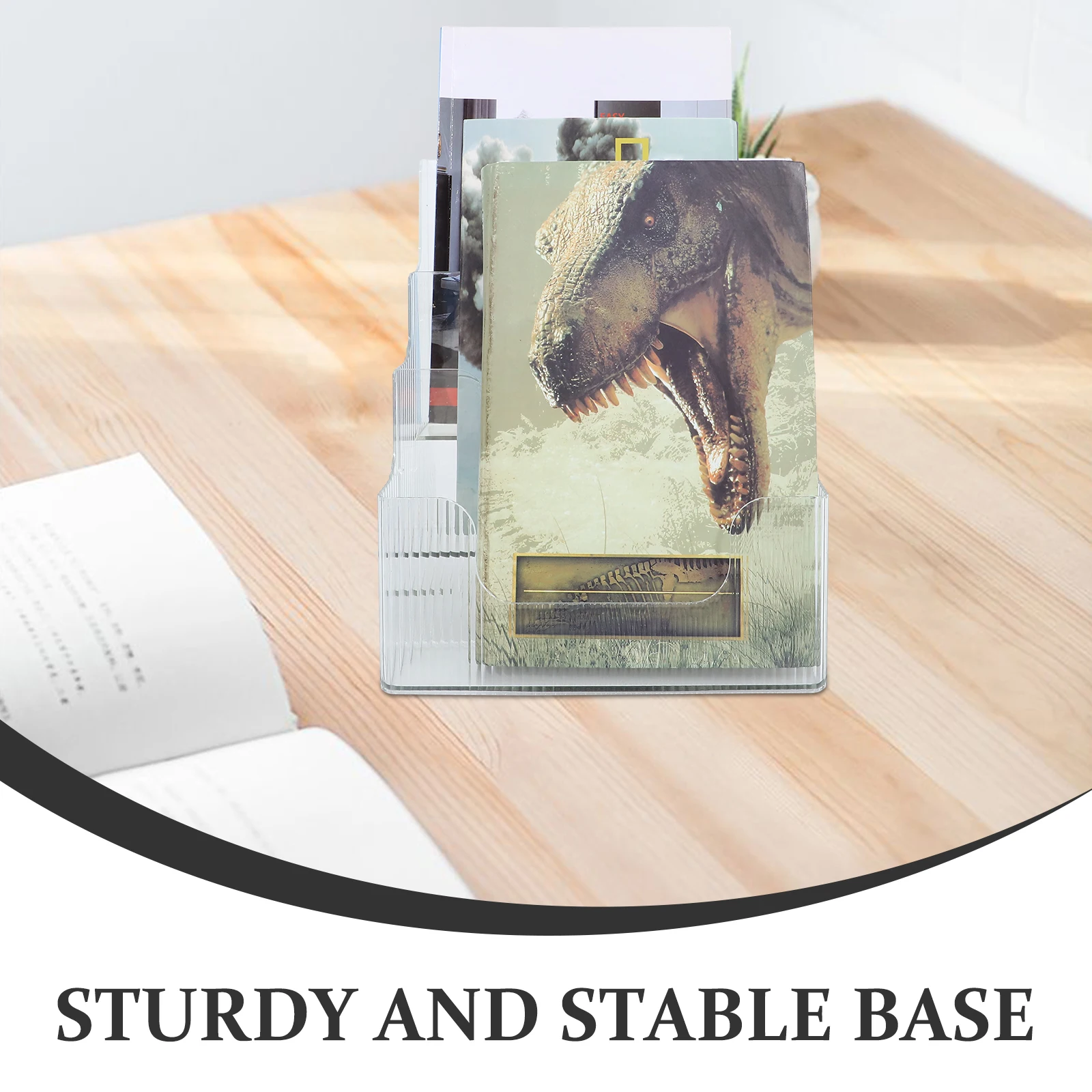 

Clear Desktop File Rack Acrylic Document Organizer Office Table File Holder Brochure Storage Stand Clear Document Holder