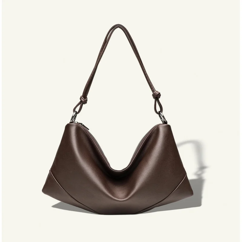 

Genuine Leather Women's Bag Unique Design Large Capacity Tote Original New Pure Color Handbag Shoulder Crossbody Bag