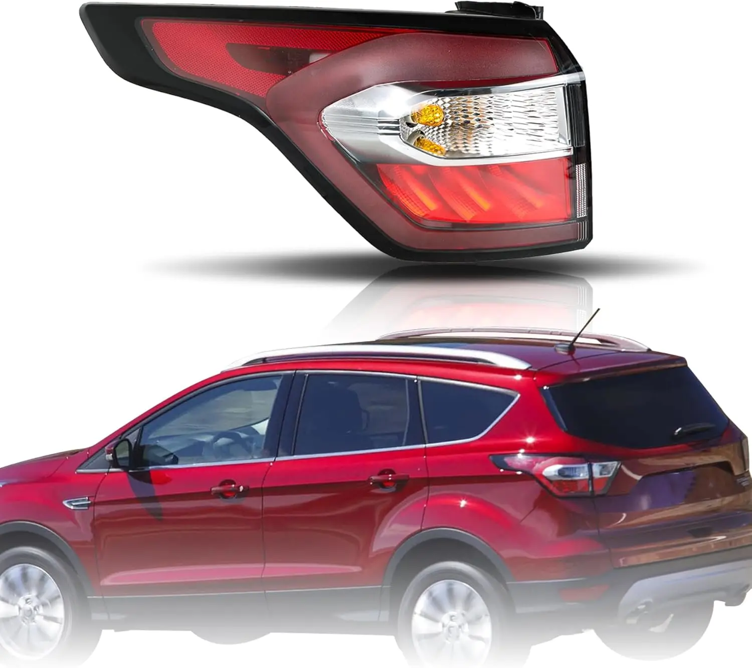 

Left Side Tail Light Assembly for Ford Escape 2017-2019, Rear Brake Lamp with Bulb GNT56215209