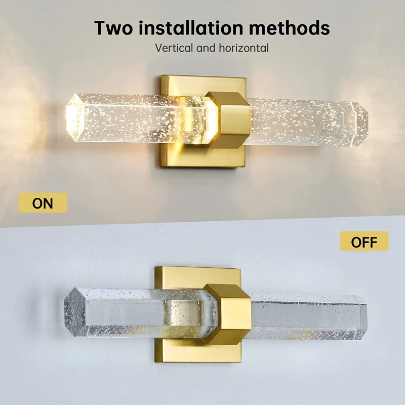 New LED Crystal Wall Lights Creative Bedroom Gold Lamp Body Bedside Decor Bracket Lighting Living Room Background Wall Lamps