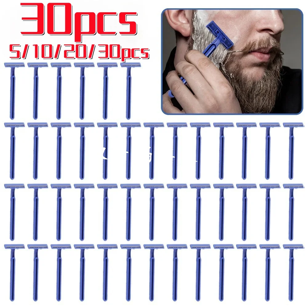 5/10/20/30PCS Disposable Whiskers Shaving Shavers Body Trimmer Stainless 2 Layers Blade Razors for Men Women Hotel Appliances