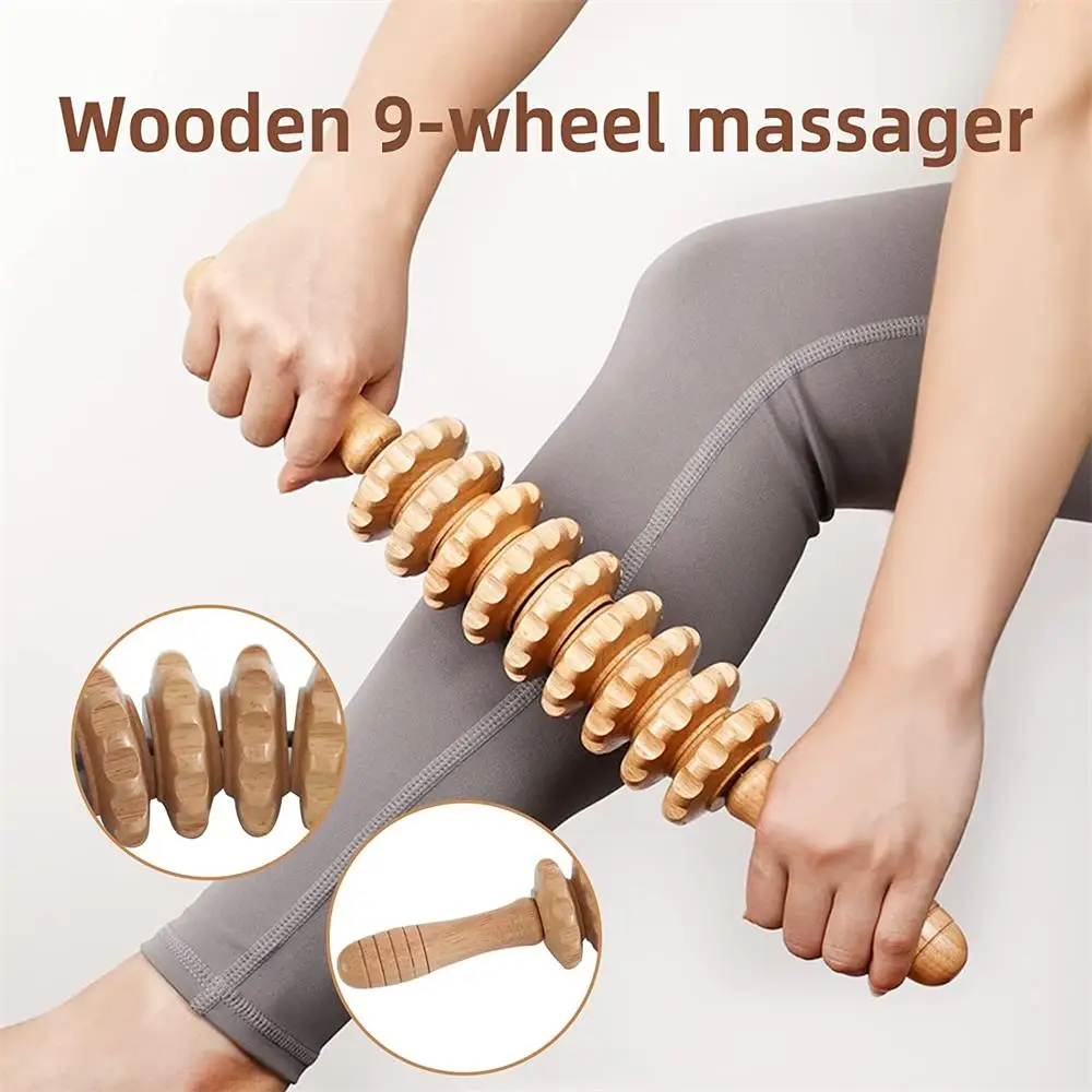 Massageador de madeira Wood Therapy Massagem Ferramentas Body Shaping Massage Tool Set Anti-Celulite, Drenagem Linfática, Aliviando a Dor Muscular