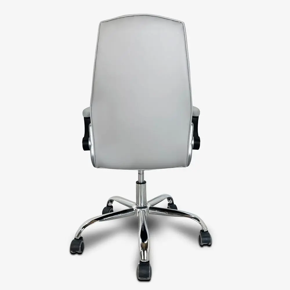 Regulowane krzesło salonowe ze skóry PU z akrylowymi elementami odpornymi na uszkodzenia do użytku w salonach paznokci, spa i handlu detalicznym (szare)