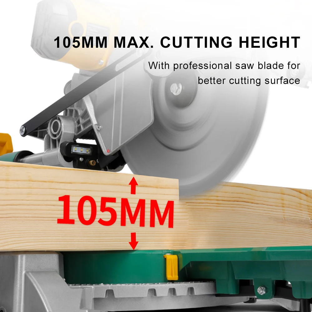 Imagem -06 - Luxter Wood Sliding Miter Saw Chanfro Único com Laser Luz Led Ferramenta Elétrica Máquina de Corte 12in 305 mm