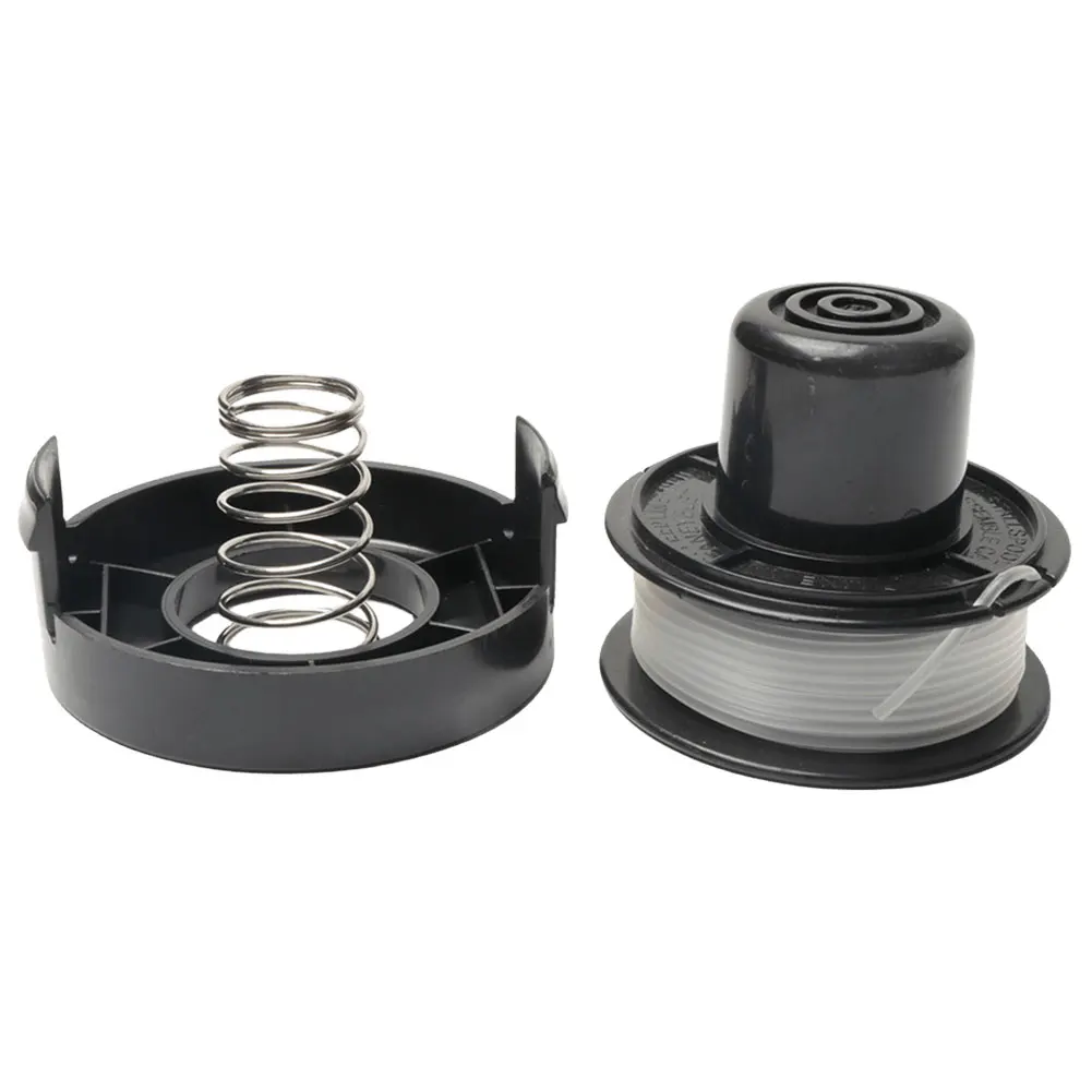 Spool and Cap Combo Replacement String Trimmer Spool Line with Spool Cap Covers and Spring Weed Eater Spool for Black and Decker