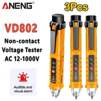 ANENG VD802 Voltage Tester Detector Pen 3pcs Non-contact AC 12V-1000v Pen Style Electric Indicator LED voltage meter test tools
