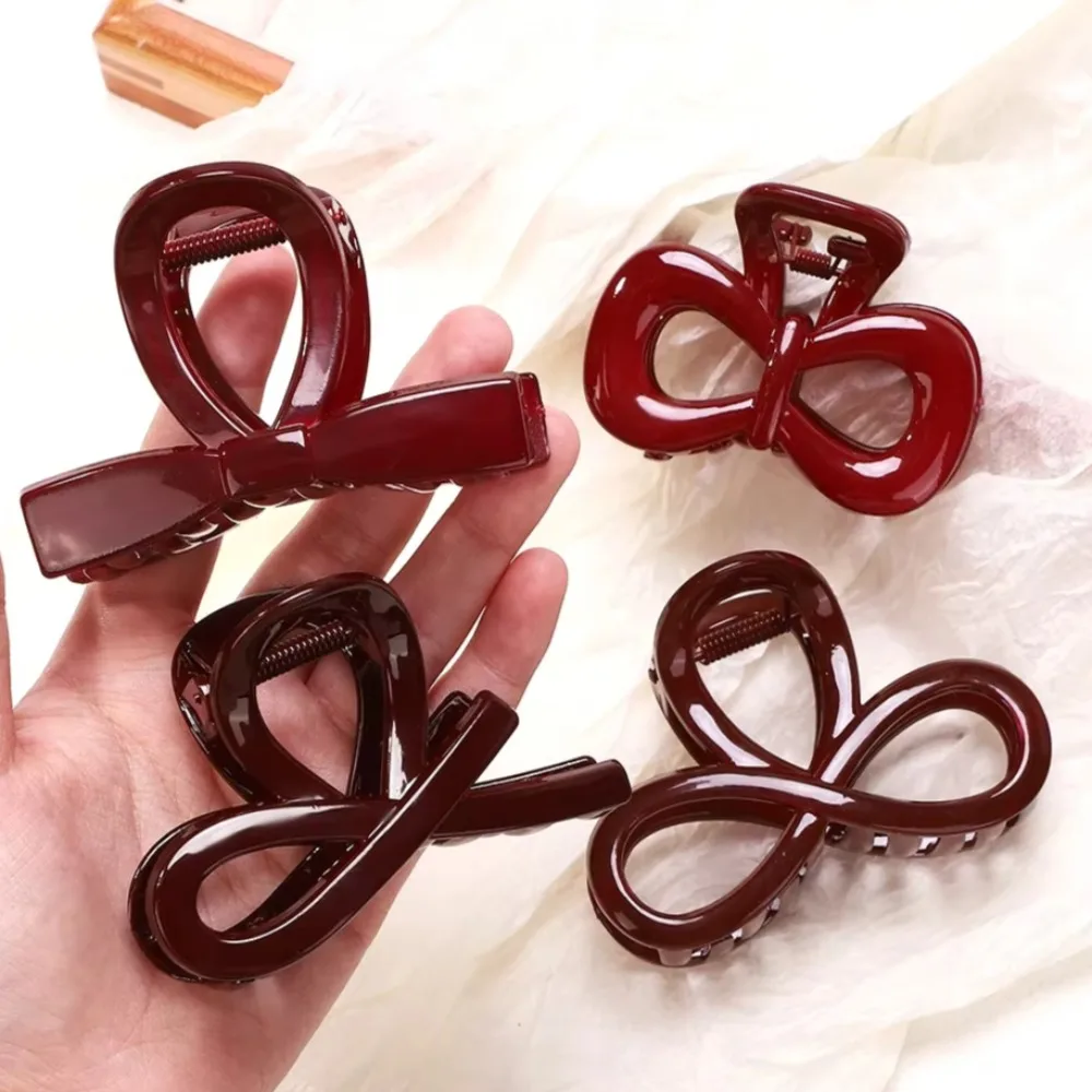 LOVEKIKI Geometric Ankola Red Hair Claws for Women Girls Lucky Red Barrettes Hairpins Hair Grab Shark Clip Head Accessories