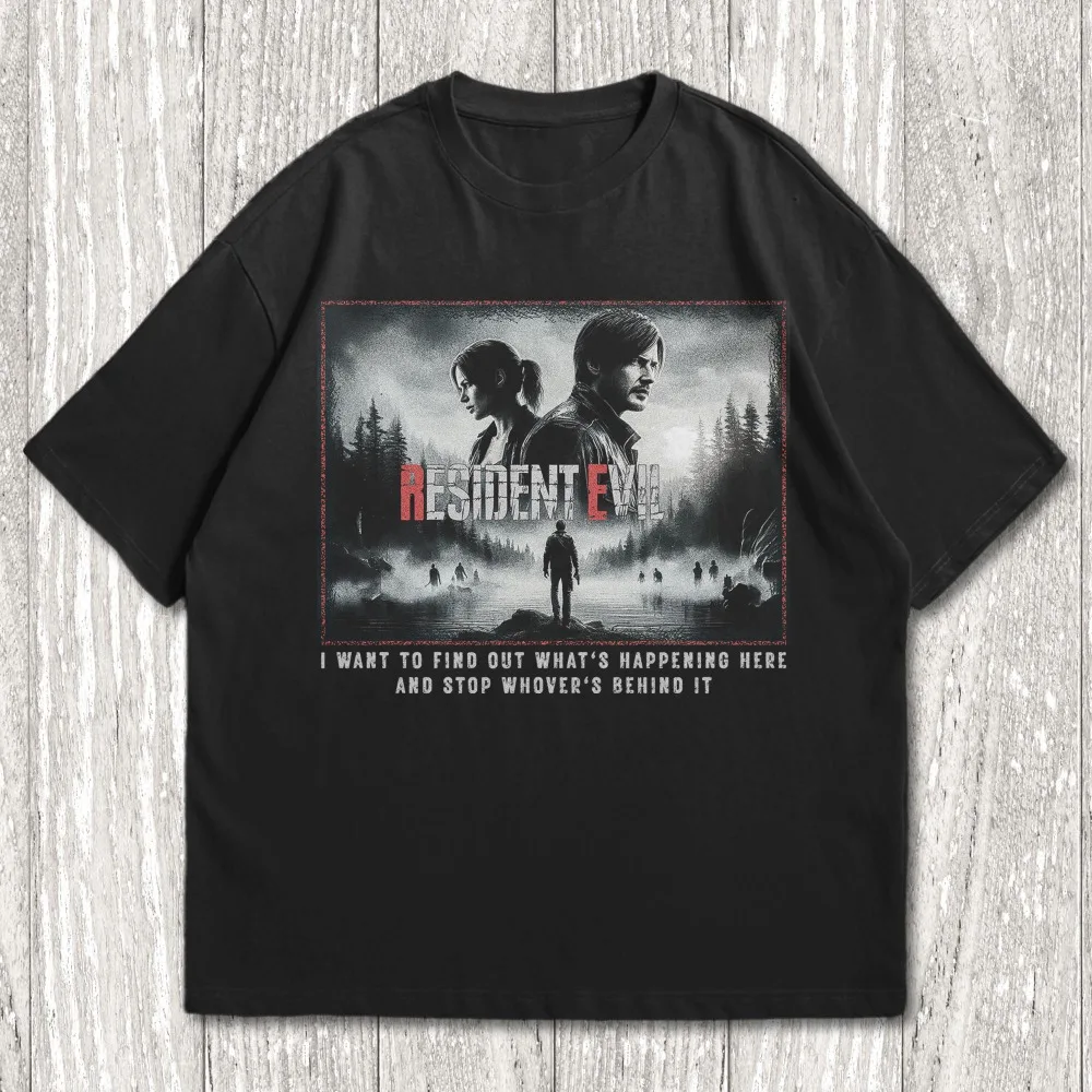 Resident Evil, Horror Video Game Movie T-shirt Summer New Men's Casual Y2K T-shirt Unisex