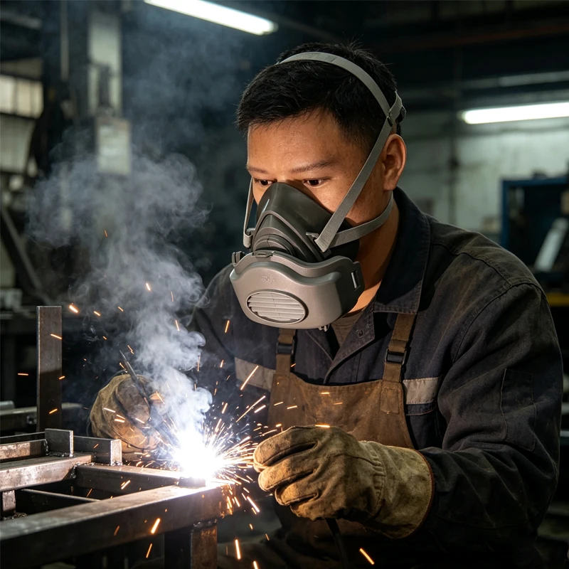 1pcs Of Gas Mask Chemical Gas Industrial Dust Spray Painting Polishing Odor Prevention Welding Smoke Prevention Mask Dust Mask