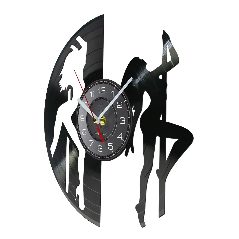 Sexy Chick Stripper Wall Art Mallakhamb Wall Clock Sexy Dancing Girl Pole Dancers Night Club Steal Tube Vinyl Record Wall Clock