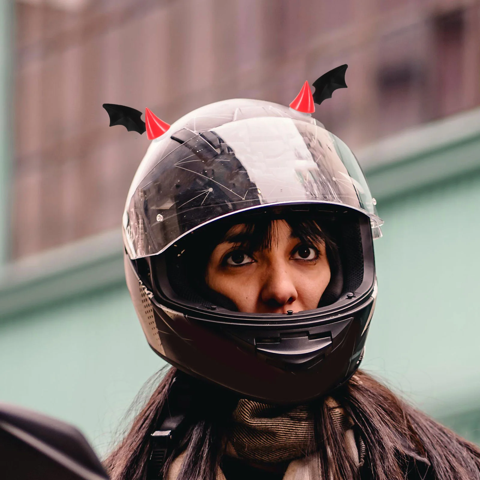 

4Pcs Devil Wings Shaped Horns Decoration Motorcycle Accessories with Suction Cup for Bike Electric Scooter Stylish