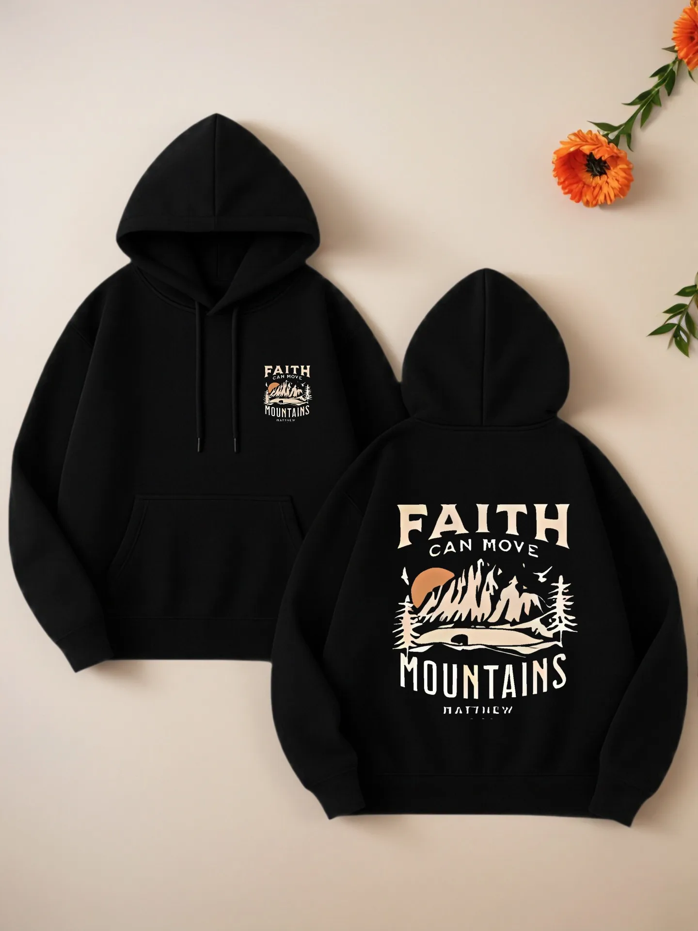 

Faith - Quote Graphic Hoodie Women, Aesthetic Design, Fleece Lined, Casual Everyday Wear, For Young Men
