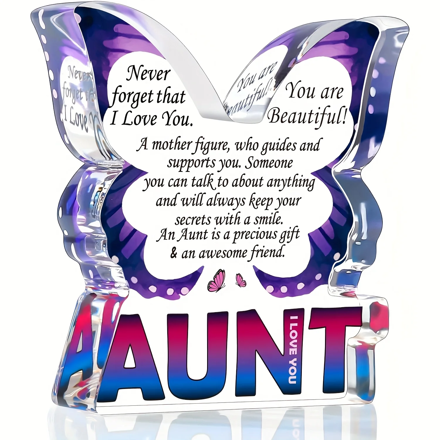 Placa de letrero decorativa acrílica: regalos únicos de tía de Niece Nephew, la mejor tía de todos los tiempos, gracias y te amo, regalos para tía