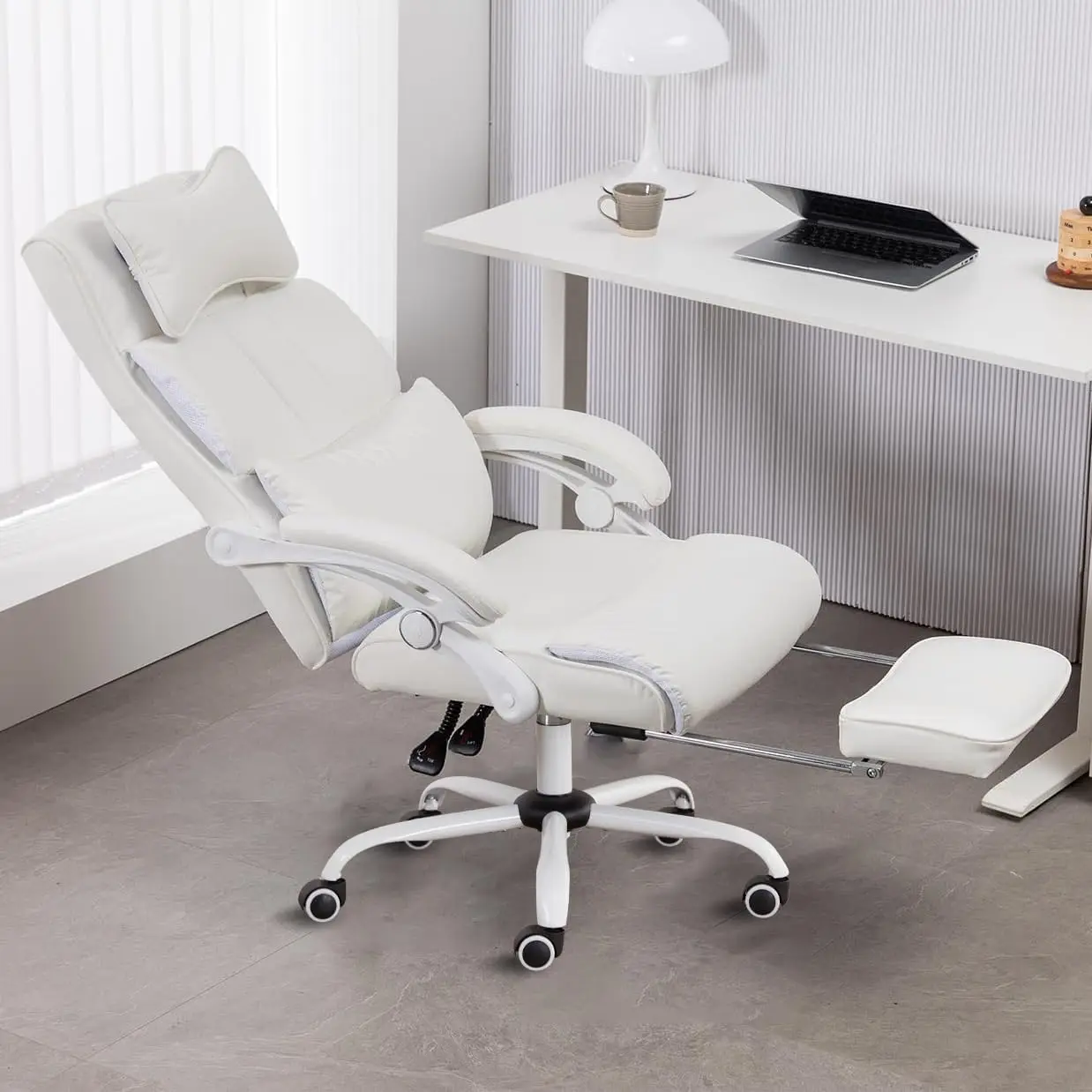 

Office Chair With Foot Rest, Big And Tall Chair With Leg Rest, Executive Chair, Reclining Office Chairs With Footrest High Ba
