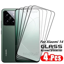 1/2/3/4PCS Full Cover Glass For Xiaomi 14 Glass Xiaomi Mi 14 Protector Film Full Cover Glue 9H HD Tempered Glass Xiaomi 14 Mi14