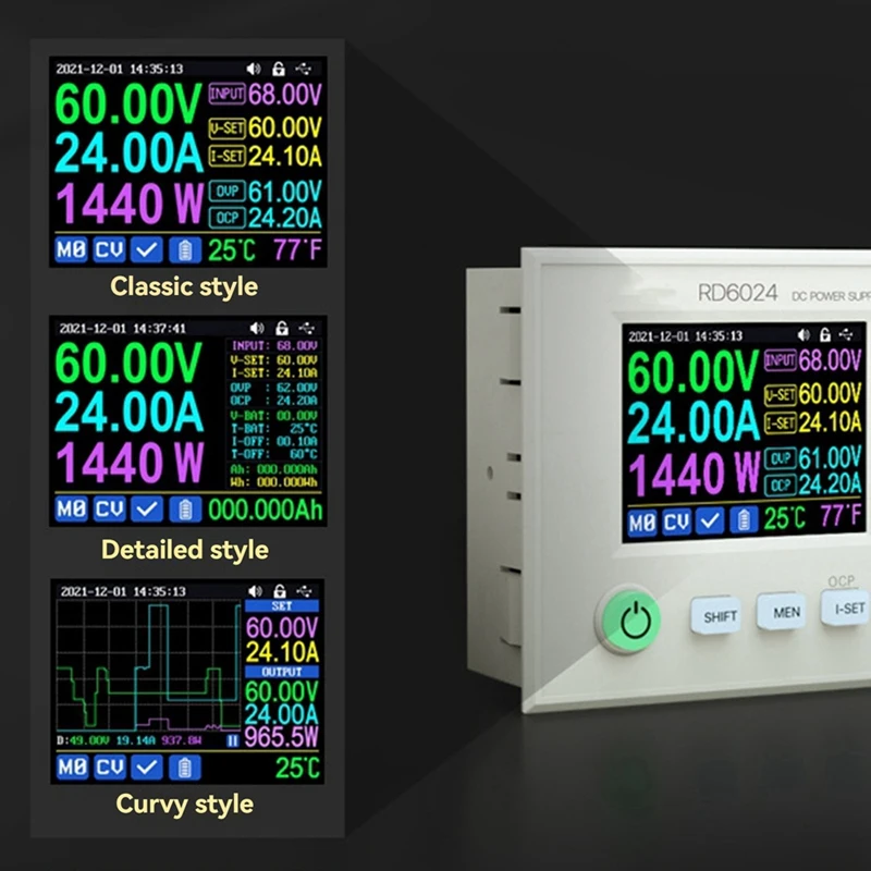 Best-CNC DC Regulated Power Supply 24A Digital Display 12V/36V/48V/60V Adjustable Battery Charger 5V