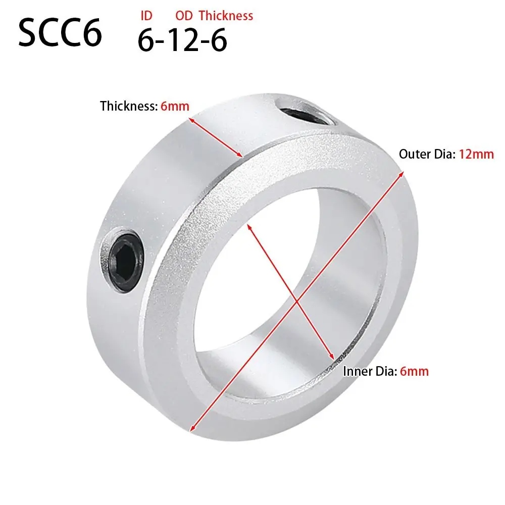 1Pcs Aluminum Alloy Fixed Locking Limit Ring 6-30mm Diameter Stop Screw Type Shaft Collar Retainer Locator with Screws