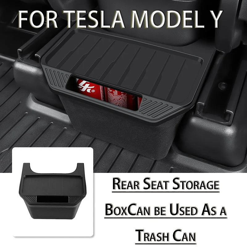 

For Tesla Model Y Rear Central Control Storage Box TPE Style Car Console Organzier Tray Case For Tesla Model Y Accessories Auto