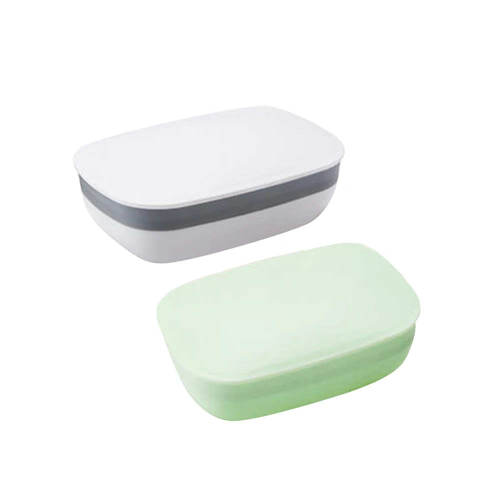 

2 pcs Portable Box Bathroom Container Leak Proof Home Case Travel Size Soap Dish Plastic Portable Soap Box