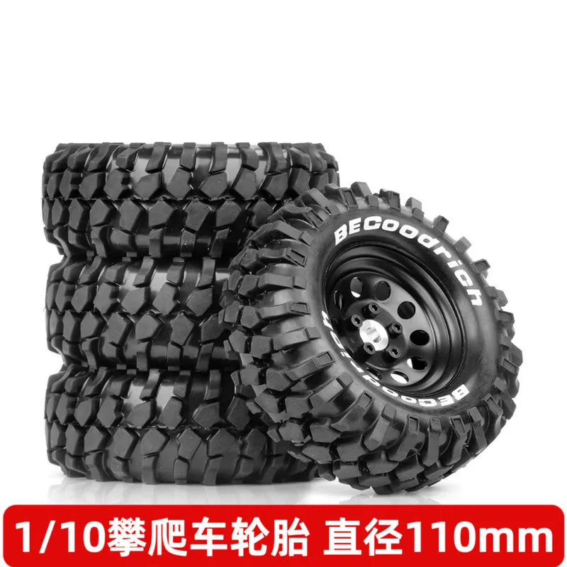 1/10 RC Crawler 1.9 Inch Metal Beadlock Unglued Wheel Rims 110mm Diameter Tires For TRX4 SCX10 NT4 Off Road RC Trucks