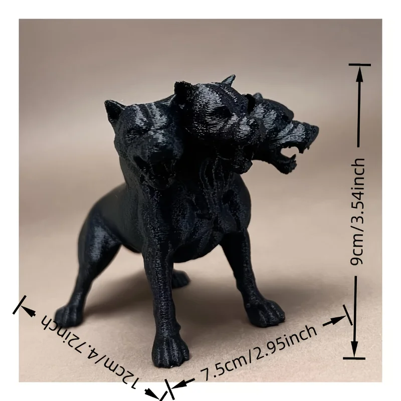 تمثال سيربيروس قوطي مطبوع ثلاثي الأبعاد. لهجة ديكور مثالية لسيارتك أو حفلة منزلية أو غرفة، وهدية مثالية.