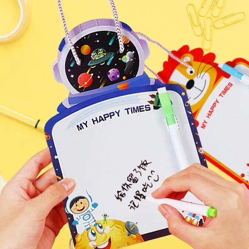 Cartoon Erasable Drawing Board Double-sided Writing Graffiti Drawing Board Cute Animal Shapes Writing Pad Toys 1pcs