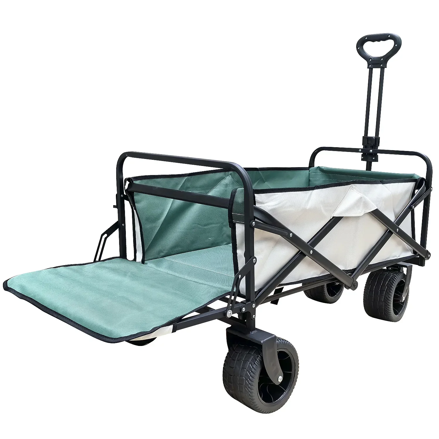 Camping Trailer Foldable Trolley Cart Wagon Glamping Storage Box With Brake Buckle 150L Big Capacity Bearing