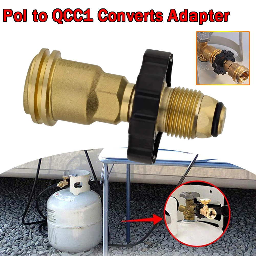 

Universal Fit Propane Tank Adapters Pol To Qcc1 Type1 Wrench To Hand Tighten Brass Converts Propane Lp Tank Pol Refill